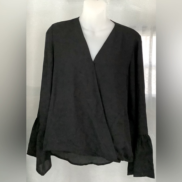 IMAN Tops - Luxurious Crossover Bell-Sleeve Top
